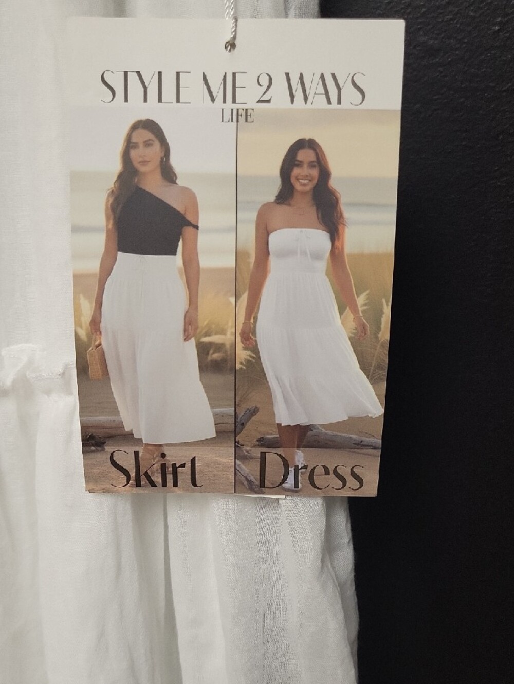 NWT, LIFE WHITE SKIRT/DRESS, STYLE 2 WAYS, SIZE M - Picture 2 of 9